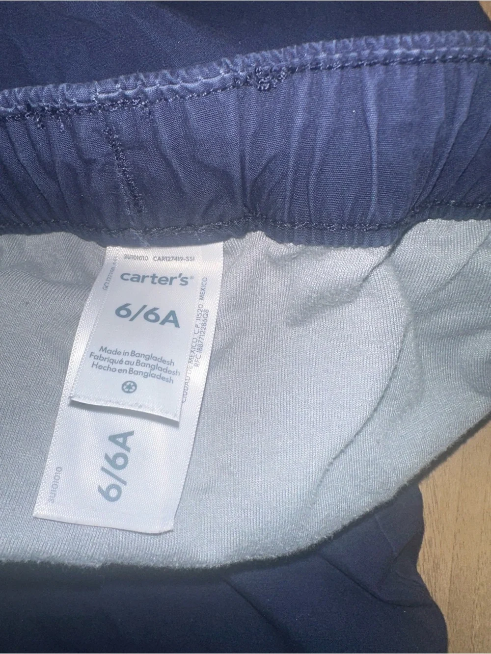 Carter’s Boys Kids Elastic Waist  Navy Jersey Lined Jogger Pants